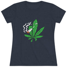 Load image into Gallery viewer, Women's Smokin pot leaf - Triblend Tee