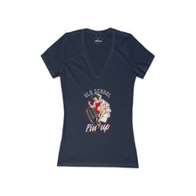 Load image into Gallery viewer, Women's Old School Pin-up - Jersey Short Sleeve Deep V-Neck Tee
