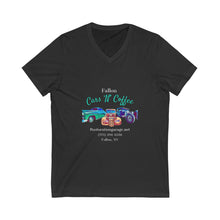 Load image into Gallery viewer, Unisex - Fallon Cars N Coffee - Print on front - Jersey Short Sleeve V-Neck Tee