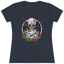 Load image into Gallery viewer, Women's Skull & Butterflies Triblend Tee