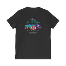Load image into Gallery viewer, Unisex - Cars N Coffee - Print on back - Jersey Short Sleeve V-Neck Tee