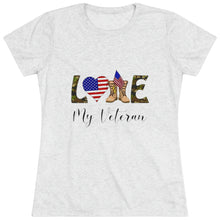 Load image into Gallery viewer, Women's Love My Veteran Triblend Tee