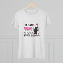 Load image into Gallery viewer, Women's It came we fought i won Triblend Tee