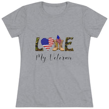 Load image into Gallery viewer, Women's Love My Veteran Triblend Tee