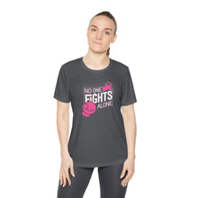 Load image into Gallery viewer, Ladies No one fights alone Competitor Tee