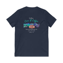 Load image into Gallery viewer, Unisex - Cars N Coffee - Print on back - Jersey Short Sleeve V-Neck Tee