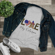 Load image into Gallery viewer, Women's Love My Veteran Triblend Tee