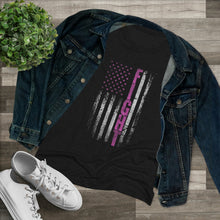 Load image into Gallery viewer, Fight Cancer Flag - Front - Women's Triblend Tee