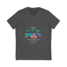 Load image into Gallery viewer, Unisex - Fallon Cars N Coffee - Print on front - Jersey Short Sleeve V-Neck Tee