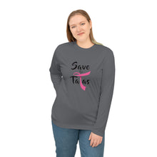 Load image into Gallery viewer, Unisex Save the Tatas Performance Long Sleeve Shirt