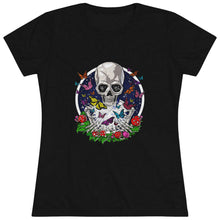 Load image into Gallery viewer, Women's Skull & Butterflies Triblend Tee