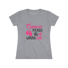 Load image into Gallery viewer, Women's Cancer picked the wrong girl Triblend Tee
