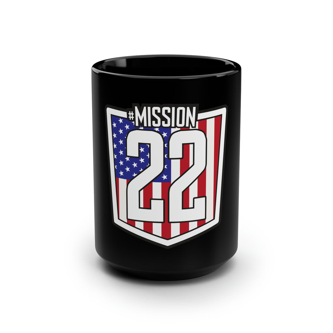 Mission 22 Shield - Black Mug 15oz