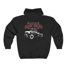 Load image into Gallery viewer, RAT ROD MEN&#39;s - Full Zip Hooded Sweatshirt - Black Logo On Back
