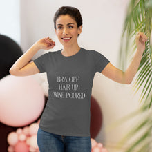 Load image into Gallery viewer, Women's Bra off, Hair up, Wine poured Triblend Tee
