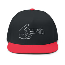 Load image into Gallery viewer, Pew Pew - Embroidered Flat Bill Cap – Retro Trucking &amp; Beer Lover Snapback
