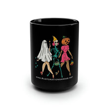 Load image into Gallery viewer, Trick or treat girls - Black Mug 15oz
