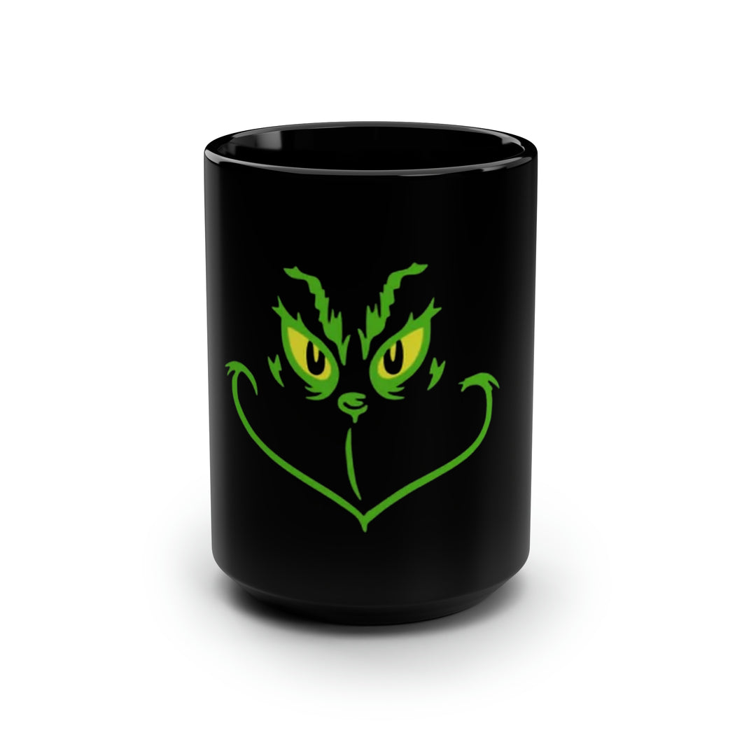 Grinch Face - Black Mug 15oz