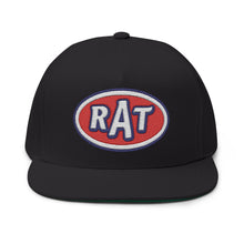 Load image into Gallery viewer, Copy of Rats the New Hot Rod Embroidered Flat Bill Cap – Retro Trucking &amp; Beer Lover Snapback
