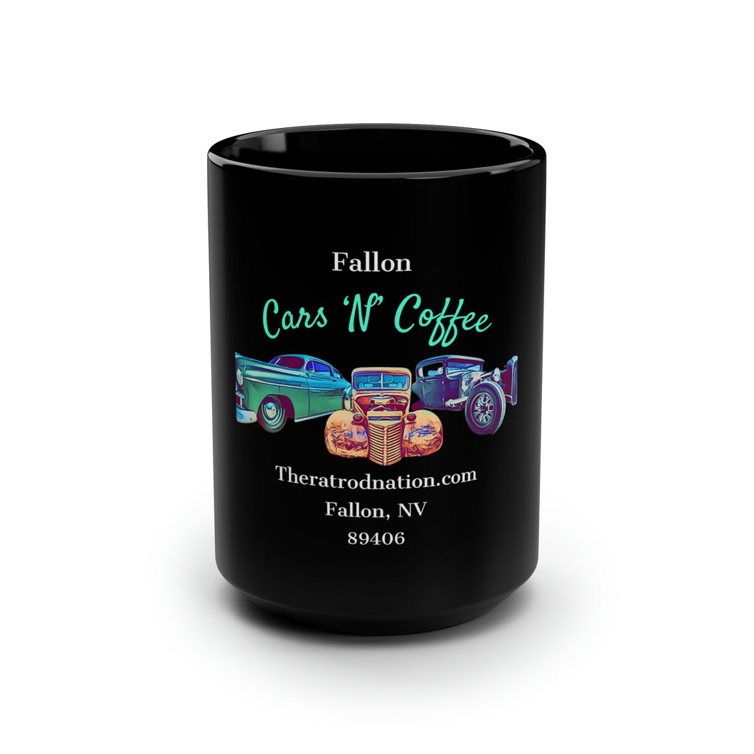 Fallon Cars N Coffee - Black Mug, 15oz
