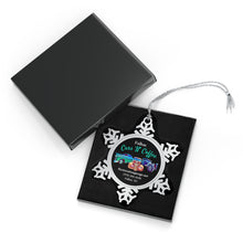 Load image into Gallery viewer, Pewter Fallon Cars N Coffee Snowflake Ornament
