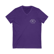Load image into Gallery viewer, Women&#39;s Rustoration Garage (Print on back) Jersey V-neck tee
