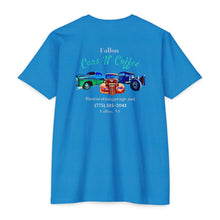Load image into Gallery viewer, Women&#39;s Jersey soft Tee Fallon Cars &quot;N&quot; Coffee (Print on back)
