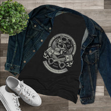 Load image into Gallery viewer, Women&#39;s Rustoration Garage skull Triblend Tee
