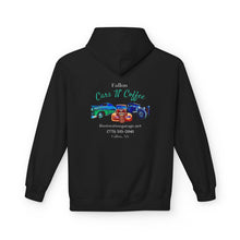 Load image into Gallery viewer, Women&#39;s Fallon Cars N Coffee (print on back) midweight fleece Hoodie
