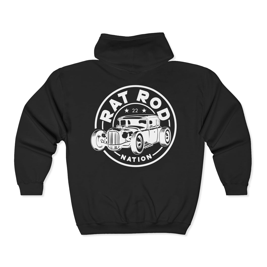 Rat Rod Nation - Back - Unisex Heavy Blend™ Full Zip Hooded Sweatshirt