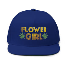 Load image into Gallery viewer, Flower Girl Embroidered Flat Bill Cap – Retro Trucking &amp; Beer Lover Snapback
