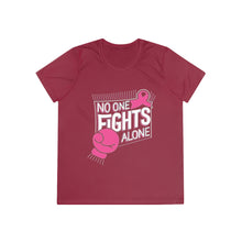 Load image into Gallery viewer, Ladies No one fights alone Competitor Tee
