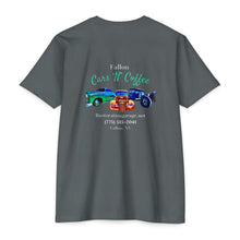 Load image into Gallery viewer, Women&#39;s Jersey soft Tee Fallon Cars &quot;N&quot; Coffee (Print on back)
