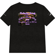 Load image into Gallery viewer, Rustoration Garage Fallon Spring Fling 2026 V-Neck Tee — Car &amp; Motorcycle Show Shirt
