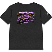 Load image into Gallery viewer, Rustoration Garage Fallon Spring Fling 2026 V-Neck Tee — Car &amp; Motorcycle Show Shirt
