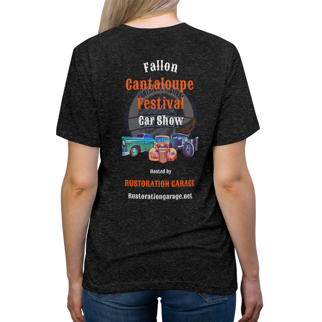 Ladies - Cantaloupe Festival - Print on back - Triblend Tee