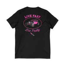 Load image into Gallery viewer, Women's Live Fast Die Pretty (print on back) Jersey V-neck tee
