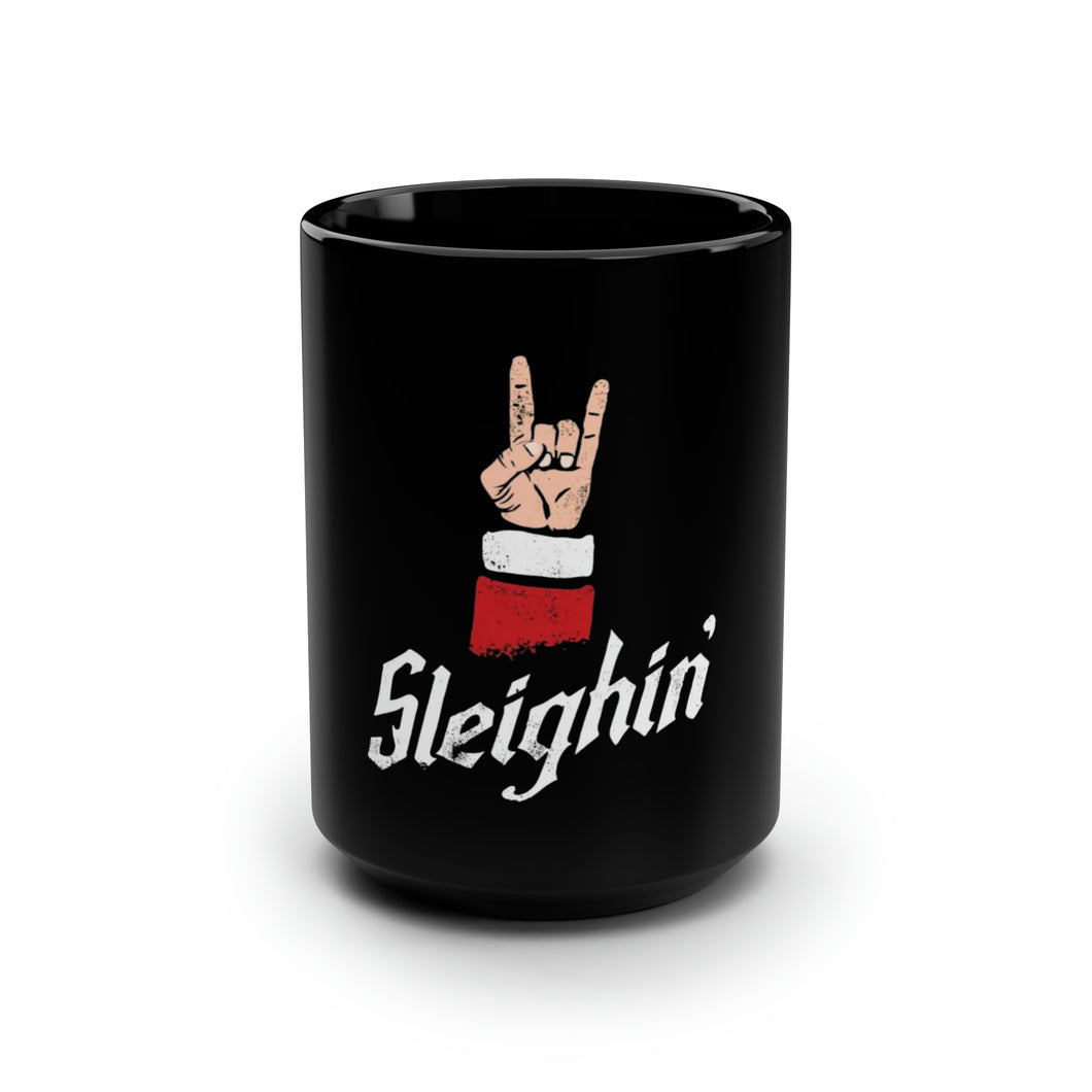 Sleighin' - Black Mug 15oz