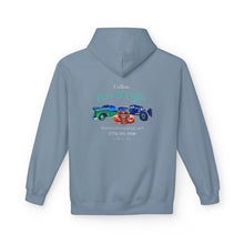 Load image into Gallery viewer, Women&#39;s Fallon Cars N Coffee (print on back) midweight fleece Hoodie
