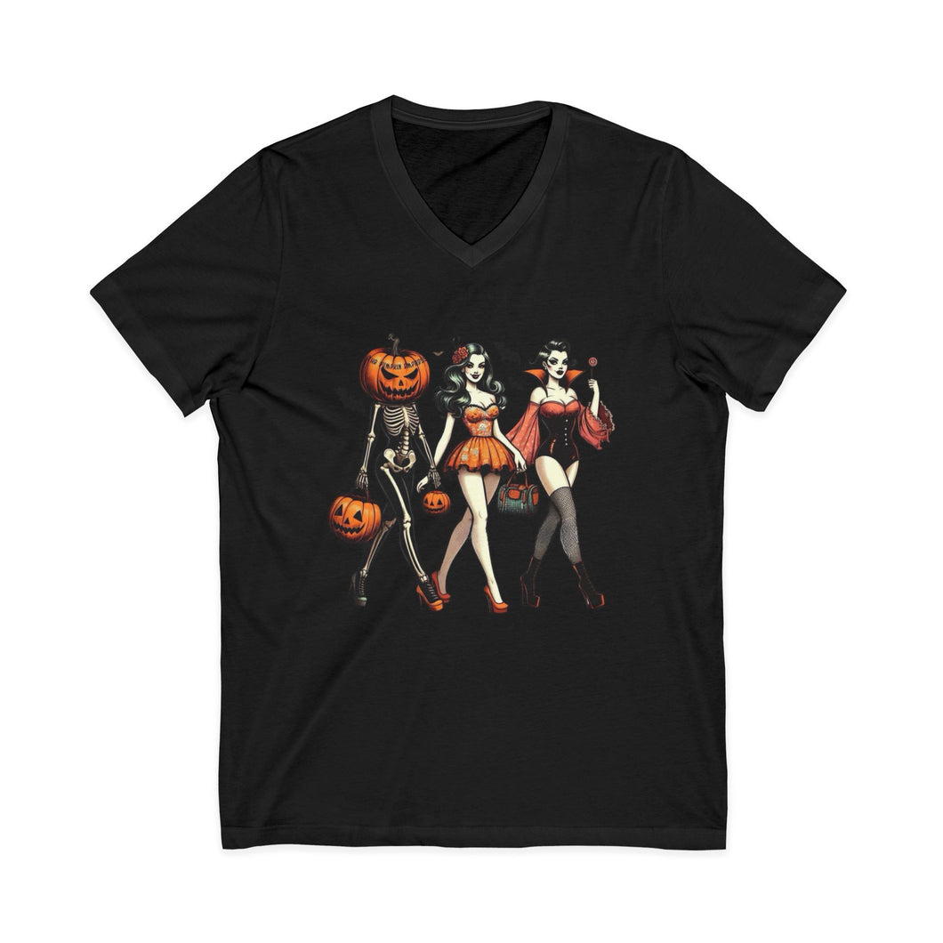 Spooky Chic Halloween V-Neck Tee