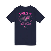 Load image into Gallery viewer, Women's Live Fast Die Pretty (print on back) Jersey V-neck tee
