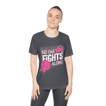 Load image into Gallery viewer, Ladies No one fights alone Competitor Tee
