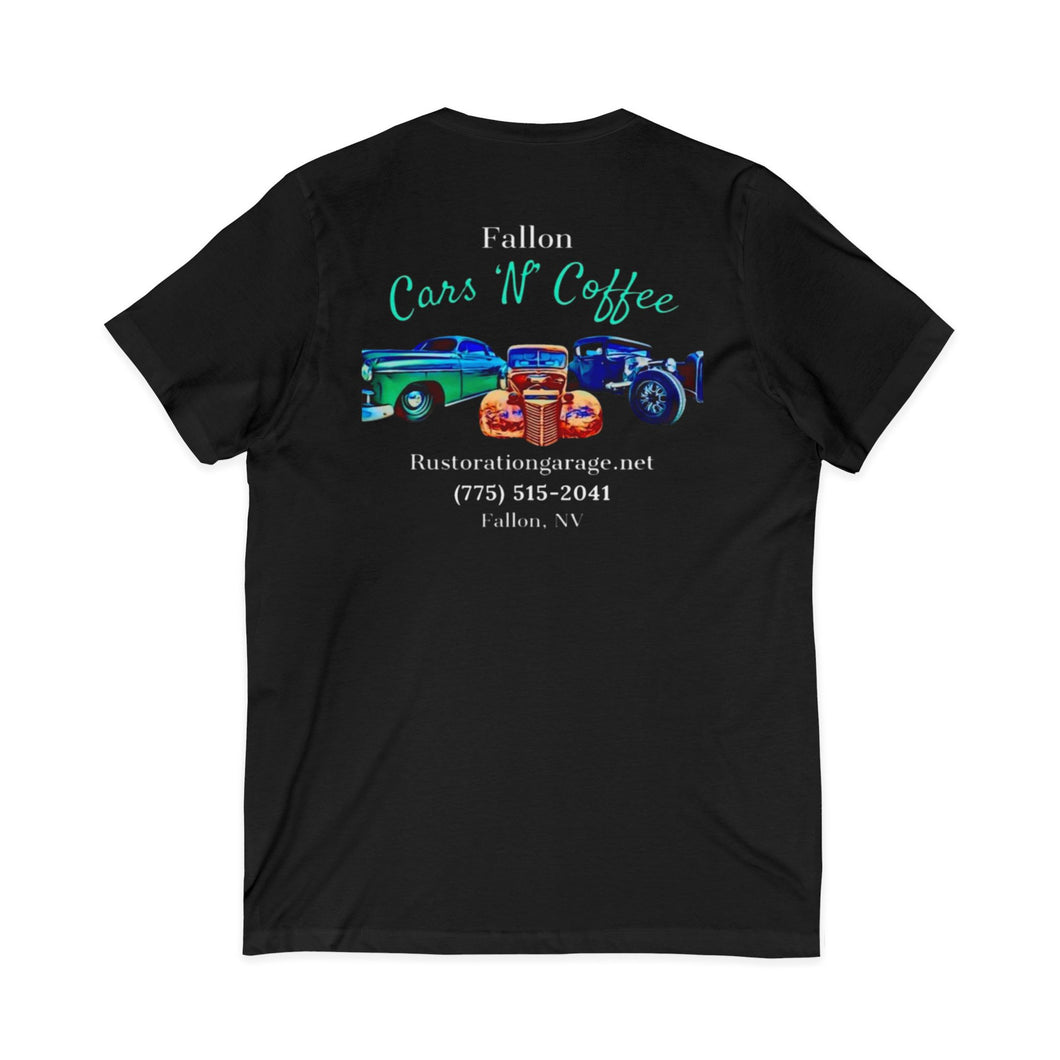 Women's Cars 'N' Coffee (on back) V-Neck Tee
