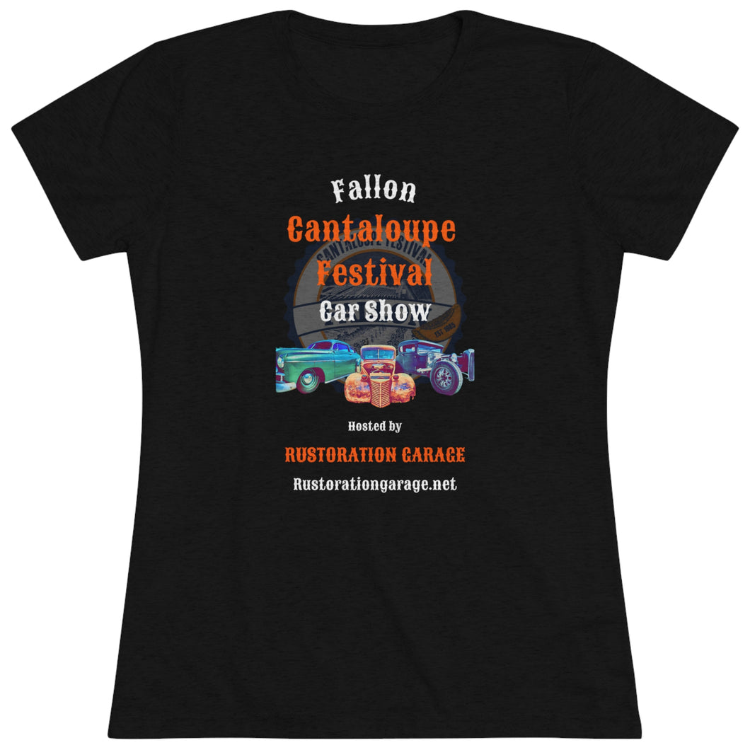 Women's Cantaloupe Festival - Print on front - Triblend Tee