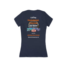 Load image into Gallery viewer, Women&#39;s Cantaloupe Festival - Print on back - Jersey Short Sleeve Deep V-Neck Tee
