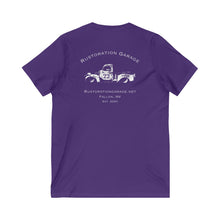Load image into Gallery viewer, Women&#39;s Rustoration Garage (Print on back) Jersey V-neck tee
