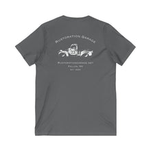 Load image into Gallery viewer, Women&#39;s Rustoration Garage (Print on back) Jersey V-neck tee
