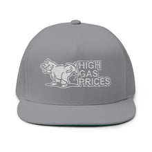 Load image into Gallery viewer, High Gas Prices Embroidered Flat Bill Cap – Retro Trucking &amp; Beer Lover Snapback
