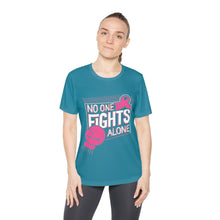 Load image into Gallery viewer, Ladies No one fights alone Competitor Tee
