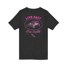 Load image into Gallery viewer, Women's Live Fast Die Pretty (print on back) Jersey V-neck tee
